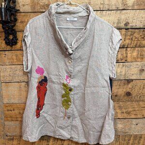 Designer Banana Blue Button Down